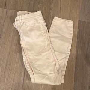 Cream cropped Jeans